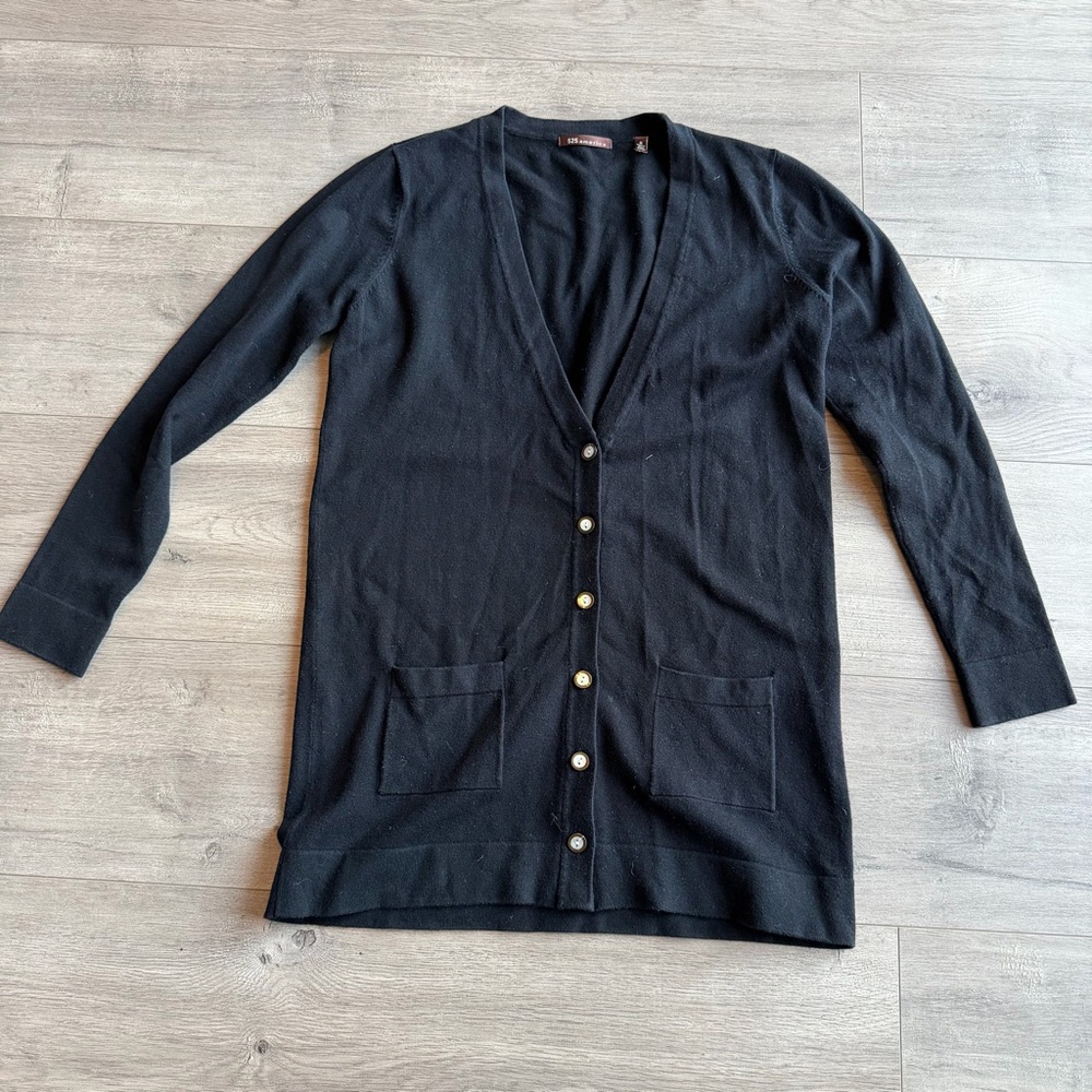 525 America black button down cardigan - size small